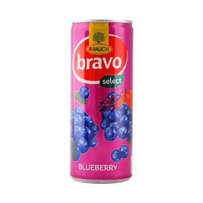 Bravo borovnica 0.25 l limenka