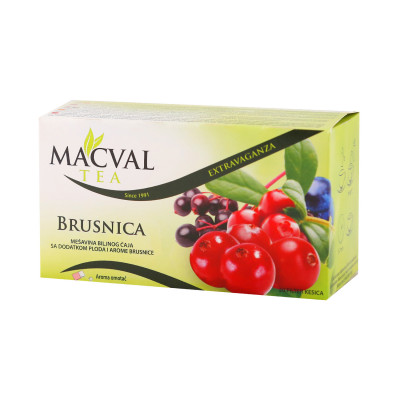 Extravaganza brusnica filter čaj 40 g Macval
