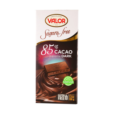 Tamna čokolada 85% bez dodatnog šećera bez glutana 100 g Valor