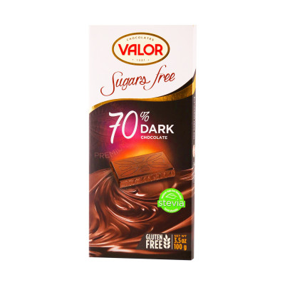 Tamna čokolada 70% bez dodatnog šećera bez glutana 100 g Valor