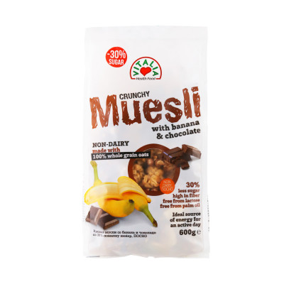 Crunchy musli sa bananom i čokoladom 600 g Vitalia