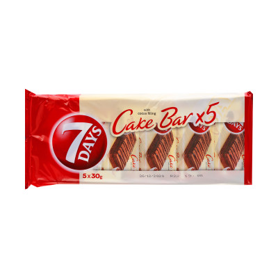 7 Days cake bar nepreliveni kakao 5x30 g