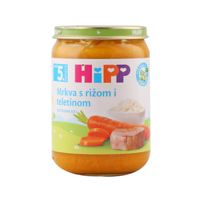 Kašica riža sa šargarepom i teletinom 5 mjeseci 190 g Hipp