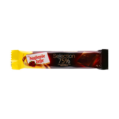 Najlepše želje čokolada crna 75 % kakao 30 g Soko štark