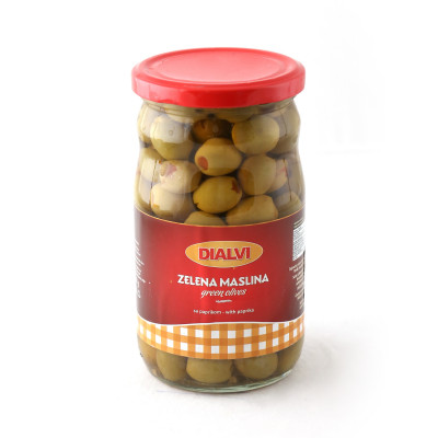 Masline zelene sa paprikom 720 g Dialvi