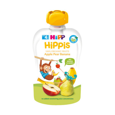 Voće u tubi jabuka, kruška, banana 100 g 4 mjeseca Hipp