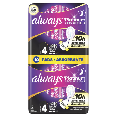 Always ulošci Platinum Secure Night 10pcs Size 4