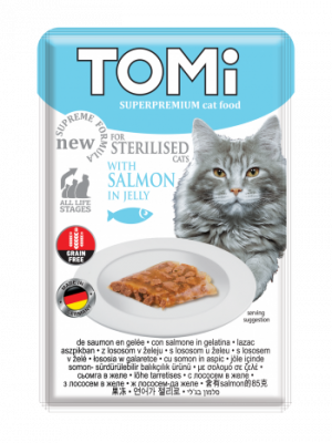 Hrana za mačke losos u želeu 85g Tomi