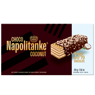 Choco napolitanke kokos 215g Kraš