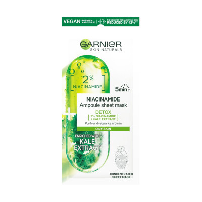 Maska  za lice detoks ampule 2% niacinamide Garnier