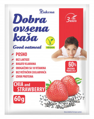 Dobra ovsena kaša sa čia sjemenkama i jagodom 60 g