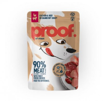 Hrana za pse piletina govedina sos brusnica 100g Proof