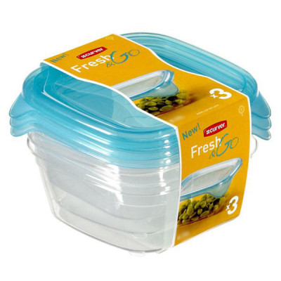 Kutije za hranu set 3x0.8l fresh&go Curver