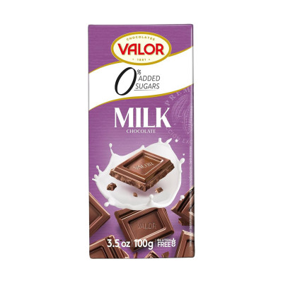 Mliječna čokolada bez šećera i glutena 100g Valor