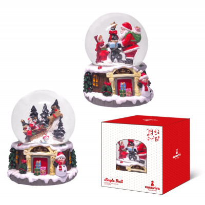 Muzička staklena kugla sa  snijegom 10cm Kasaviva