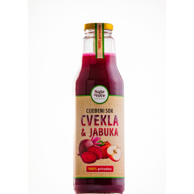 Cijeđeni sok cvekla i jabuka 0.75l Naše Voće