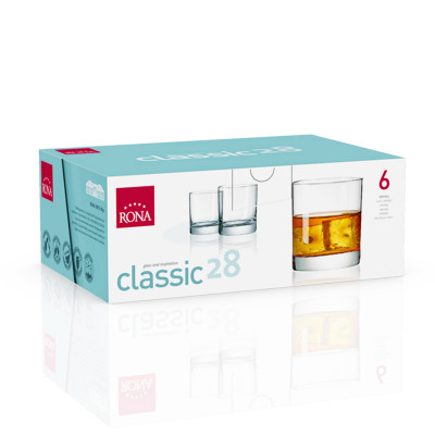 Čaša za viski kristal classic 280ml 6/1 Rona