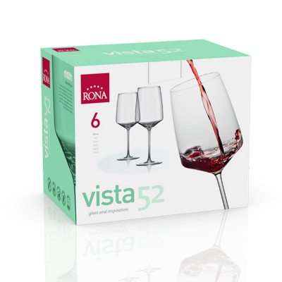 Čaša za vino kristal vista 52 520ml 6/1 Rona